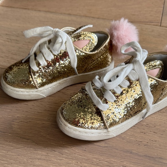 Gold Glitter Bunny Sneakers - Picture 5 of 7